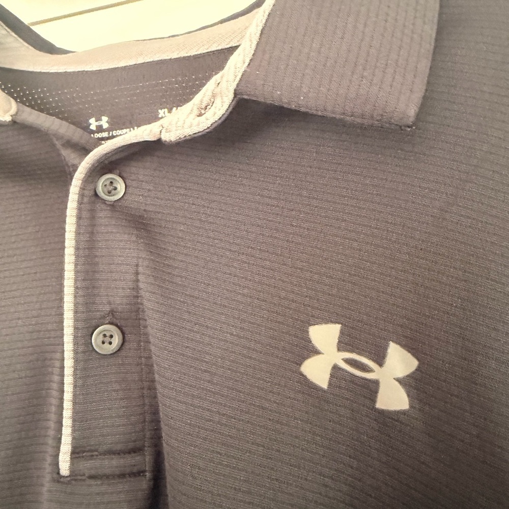 Under Armour Men’s Slate Gray Performance Polo Sz XL - Picture 3 of 4